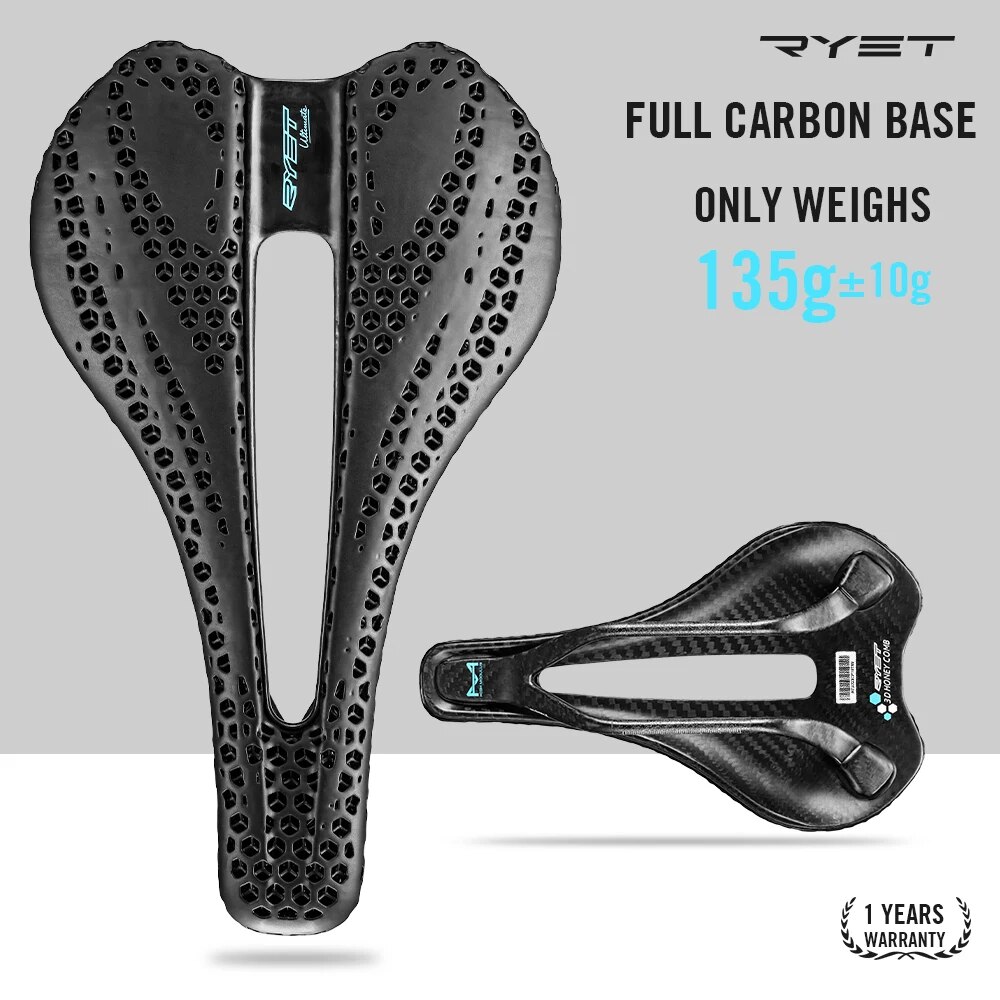 Carbon Fiber Saddle - RYET Carbon 3D Printed Saddle Ultralight