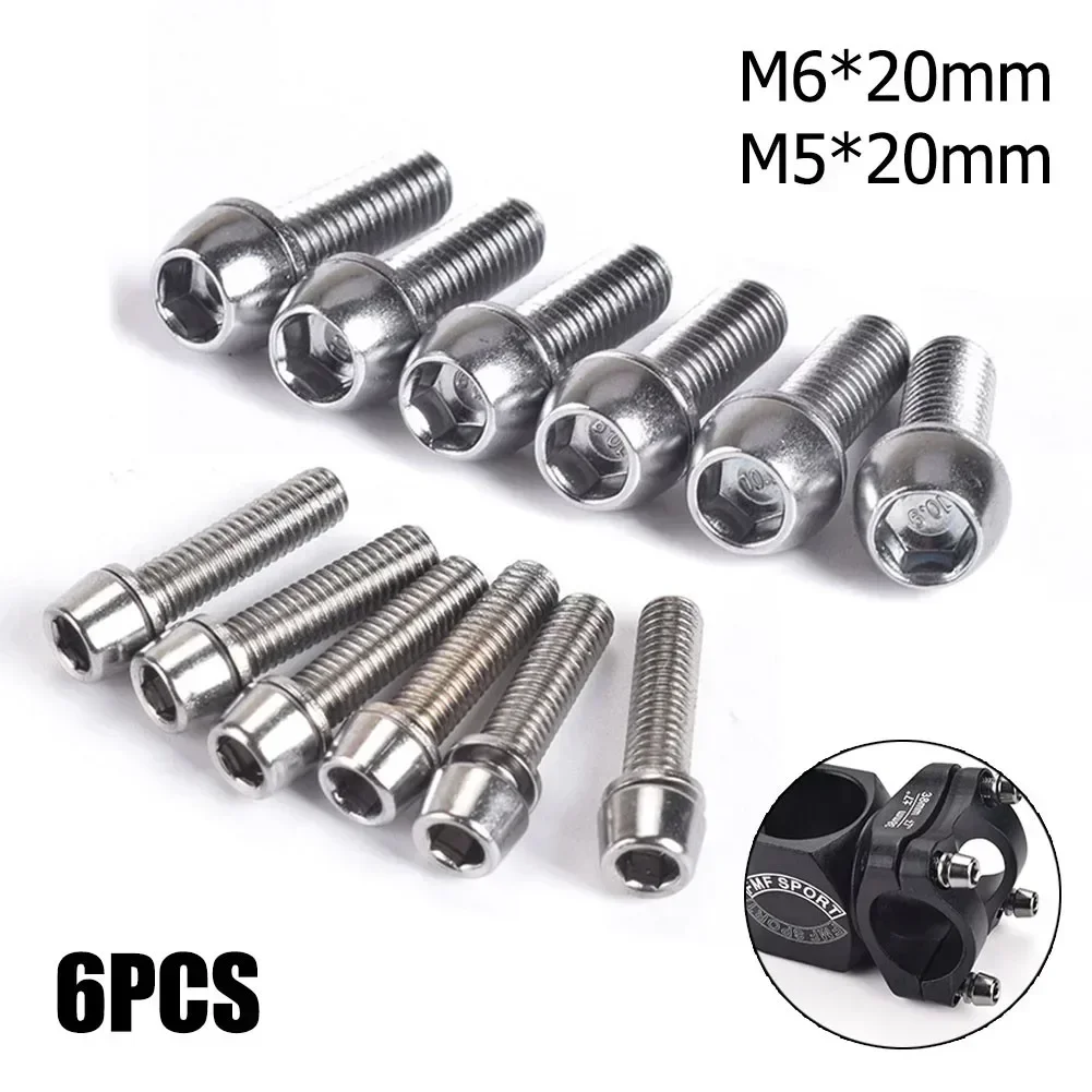 Bike Stem Riser - 6pcs/set Bicycle Handlebar Screws Titanium-plated Colorful