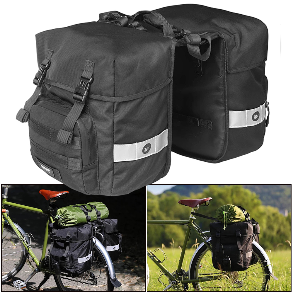 Cycling Gear Storage Rack - 40L Bicycle Pannier Bag 2 in