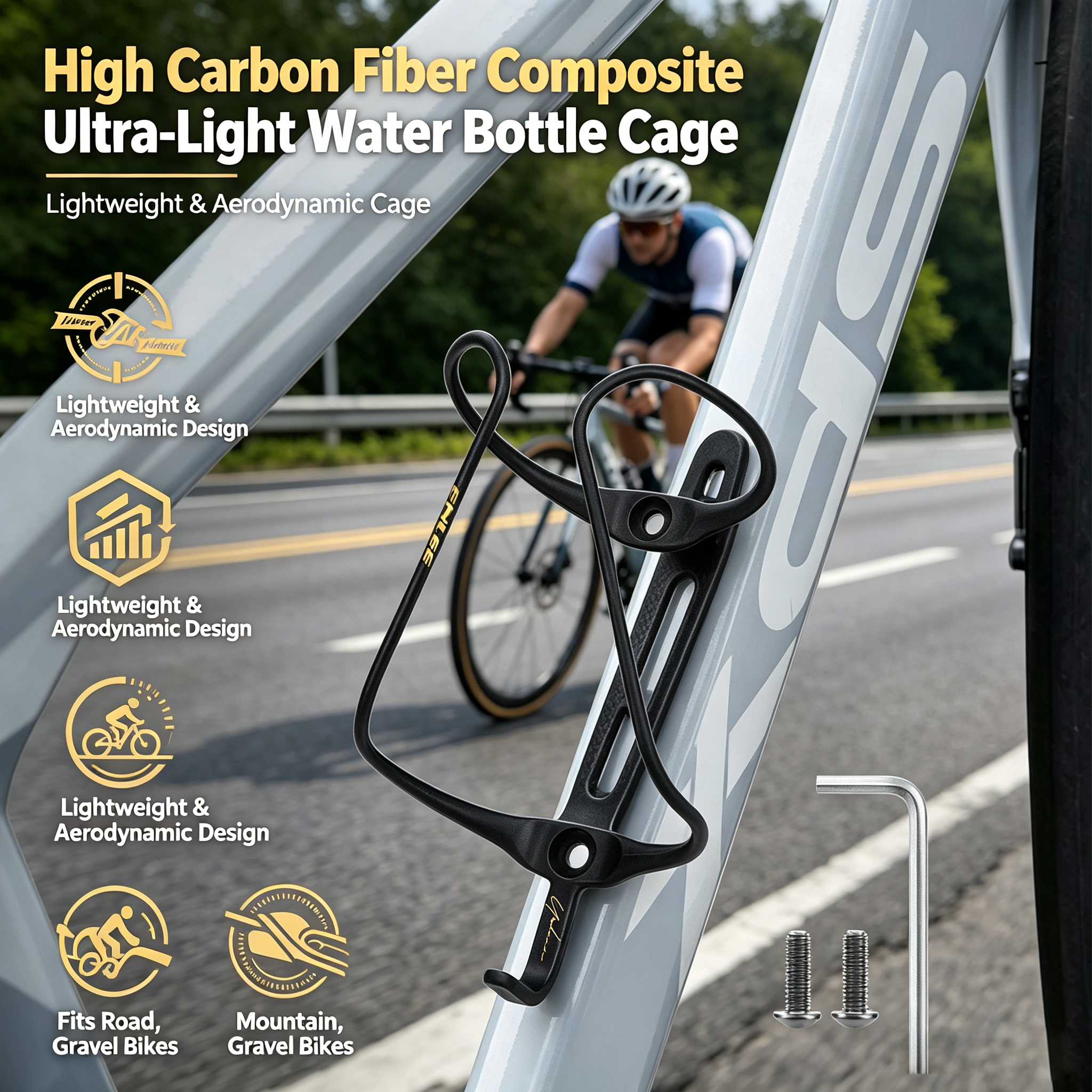 Cycling Gear Gravel - Ultralight Carbon Fiber Composite Bike Water