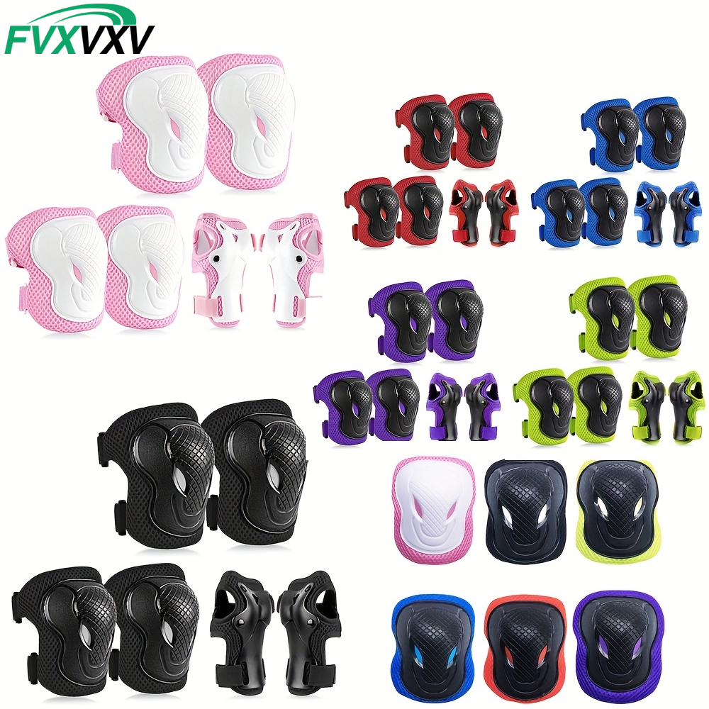 Cycling Protective Gear For Kids - 6PCS Kids/Youth Knee Pad Elbow Pads