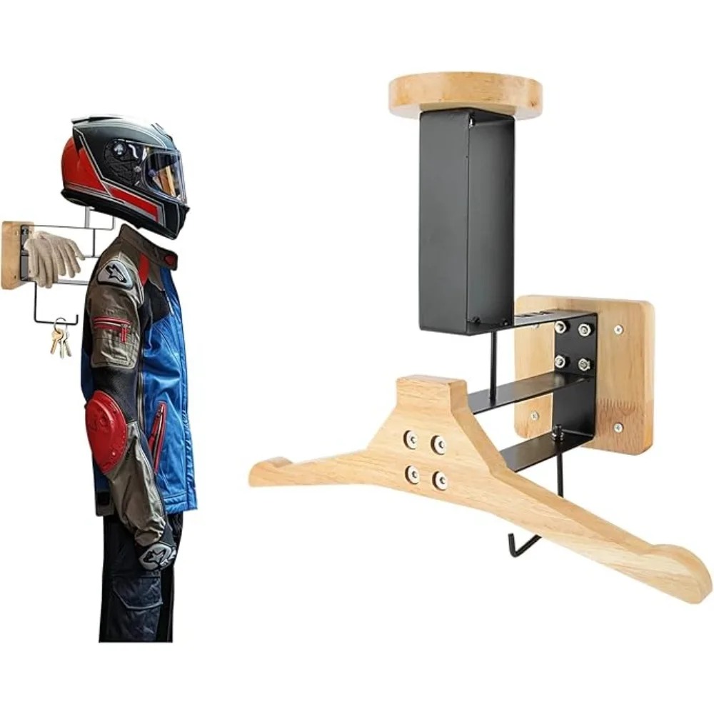 Motorcycle 1PCS Wooden Helmet  – Cycling Gear Wall Mount Bewertung und Preis