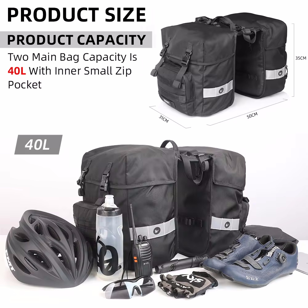 40L Bicycle Pannier Bag 2 in 1 – Cycling Gear Storage Rack Bewertung und Preis