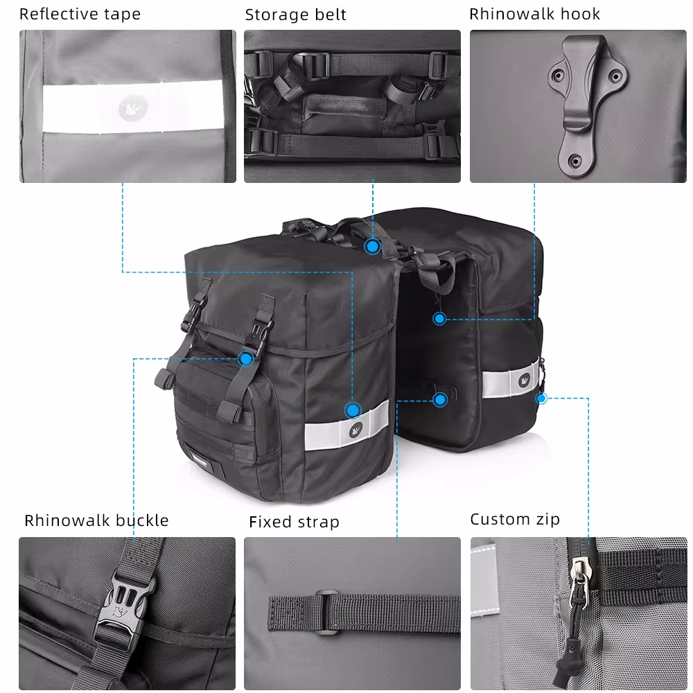 40L Bicycle Pannier Bag 2 in 1 – Cycling Gear Storage Rack Bewertung und Preis