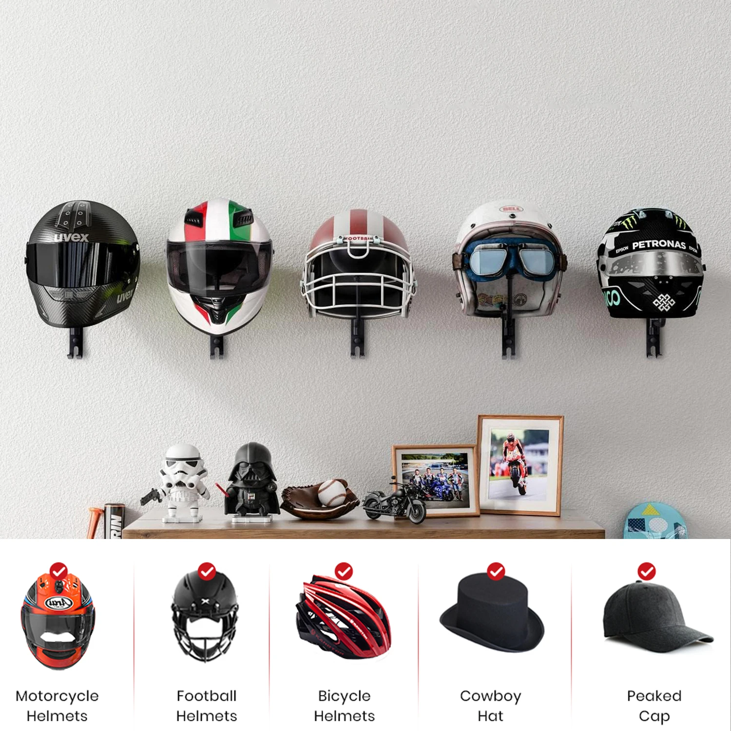 Motorcycle Helmet Rack Wall Mo – Cycling Gear Wall Mount Bewertung und Preis